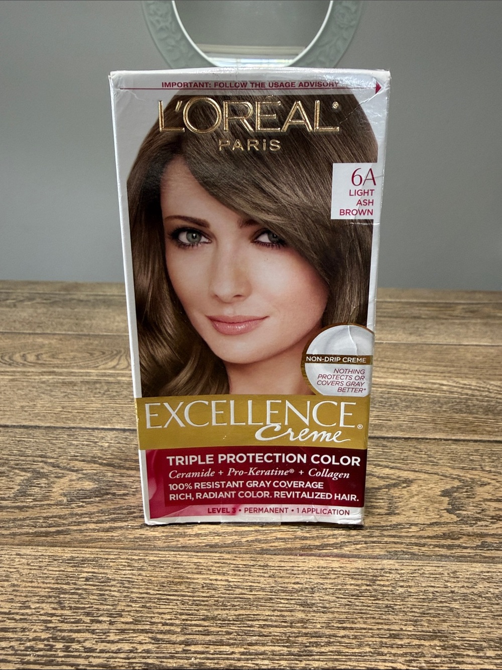 Excellence Creme Permanent Hair Color - 6A Light Ash Brown